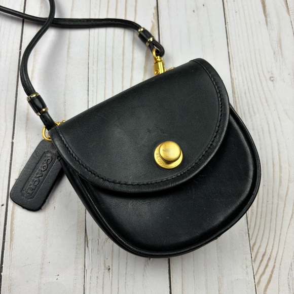 Vintage Coach Black Belt Bag Crossbody Shoulder Bag - Picture 2 of 7